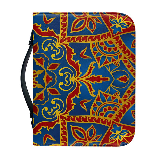 Bohemian Indian Mandala Pattern Print Leather Bible Cover