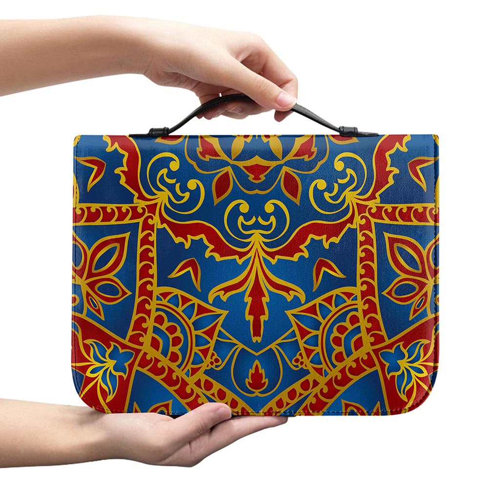 Bohemian Indian Mandala Pattern Print Leather Bible Cover