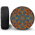 Bohemian Indian Mandala Pattern Print Leather Spare Tire Cover