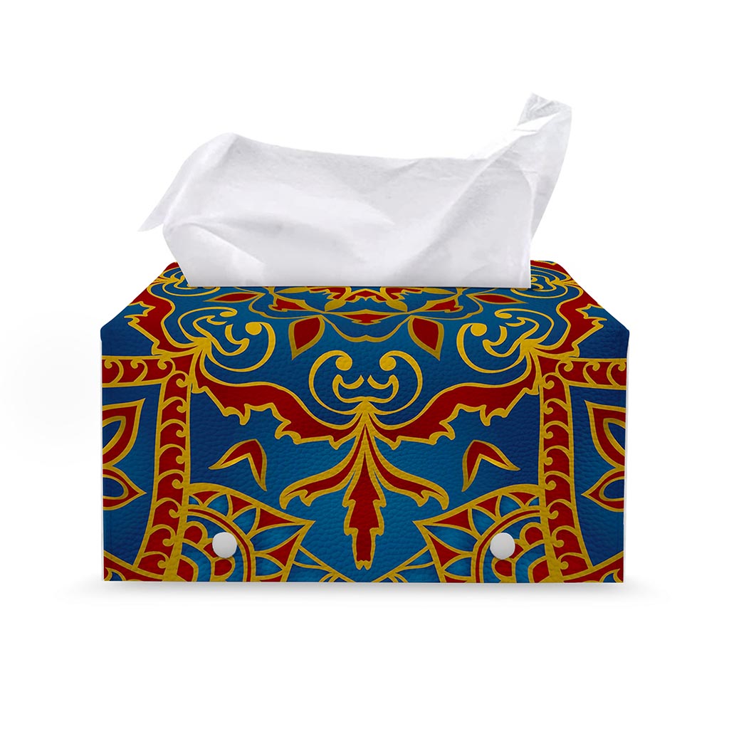 Bohemian Indian Mandala Pattern Print Leather Tissue Box Cover