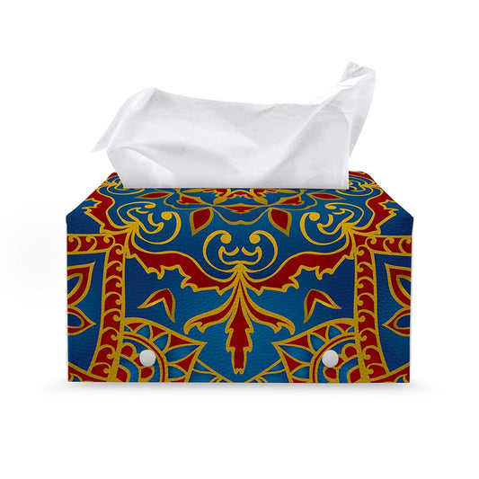 Bohemian Indian Mandala Pattern Print Leather Tissue Box Cover