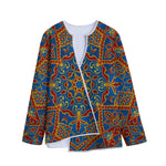 Bohemian Indian Mandala Pattern Print Long Sleeve Short Coat