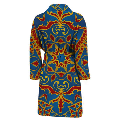 Bohemian Indian Mandala Pattern Print Men's Bathrobe