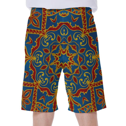 Bohemian Indian Mandala Pattern Print Men's Beach Shorts