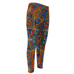 Bohemian Indian Mandala Pattern Print Men's Compression Pants