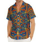 Bohemian Indian Mandala Pattern Print Men's Deep V-Neck Shirt