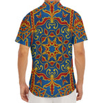 Bohemian Indian Mandala Pattern Print Men's Deep V-Neck Shirt