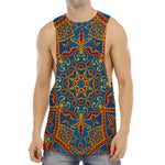 Bohemian Indian Mandala Pattern Print Men's Muscle Tank Top
