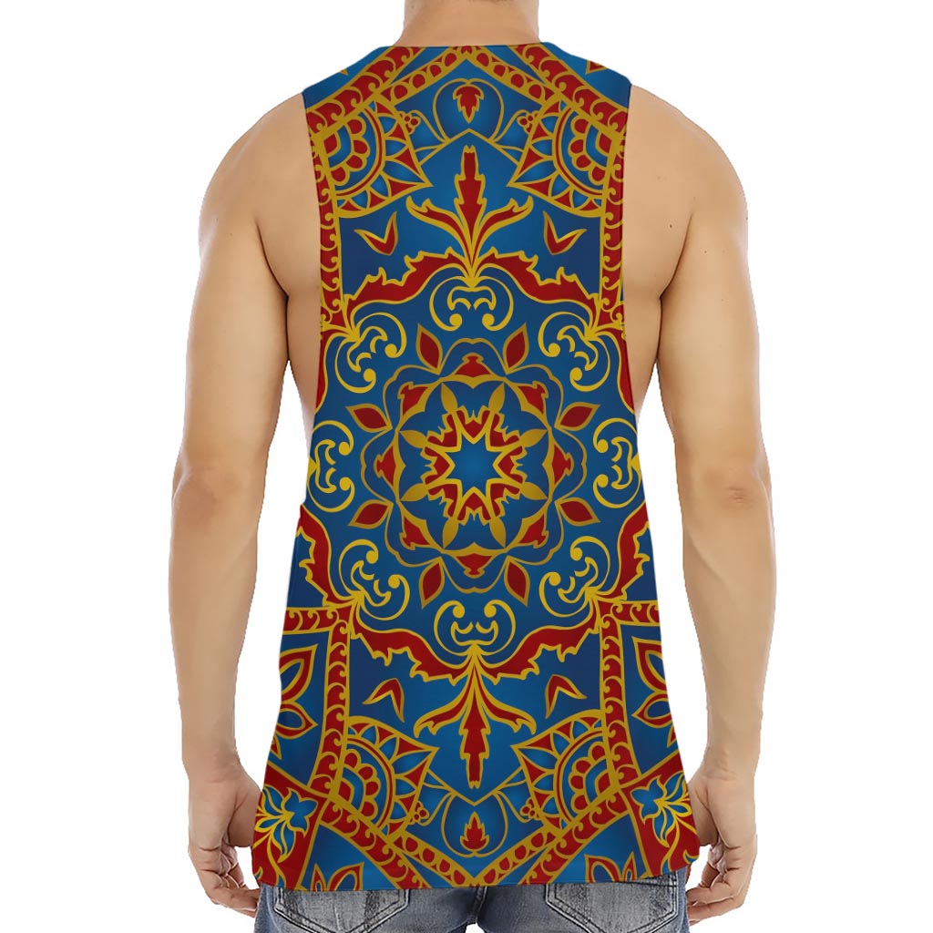 Bohemian Indian Mandala Pattern Print Men's Muscle Tank Top