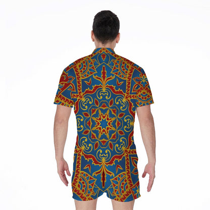 Bohemian Indian Mandala Pattern Print Men's Rompers