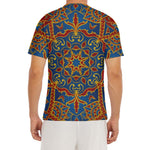 Bohemian Indian Mandala Pattern Print Men's Short Sleeve Rash Guard
