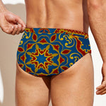 Bohemian Indian Mandala Pattern Print Men's Swim Briefs