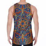 Bohemian Indian Mandala Pattern Print Men's Velvet Tank Top