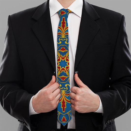 Bohemian Indian Mandala Pattern Print Necktie