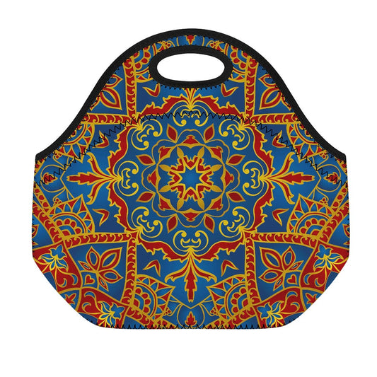 Bohemian Indian Mandala Pattern Print Neoprene Lunch Bag