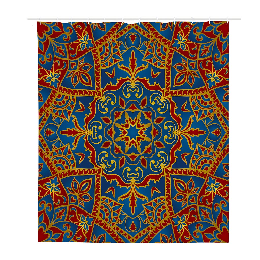 Bohemian Indian Mandala Pattern Print Polyester Shower Curtain