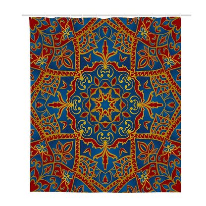 Bohemian Indian Mandala Pattern Print Polyester Shower Curtain