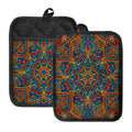 Bohemian Indian Mandala Pattern Print Pot Holders With Pocket