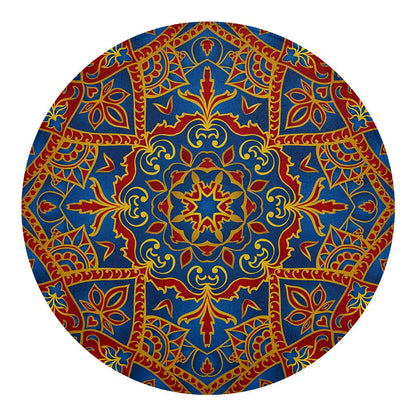 Bohemian Indian Mandala Pattern Print Round Blanket