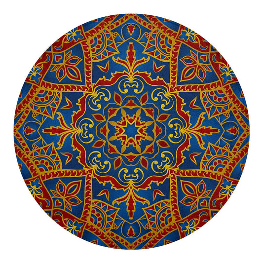 Bohemian Indian Mandala Pattern Print Round Blanket