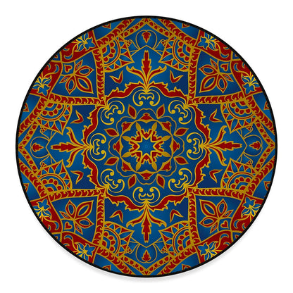 Bohemian Indian Mandala Pattern Print Round Floor Mat