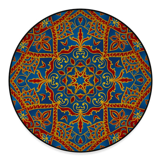 Bohemian Indian Mandala Pattern Print Round Floor Mat