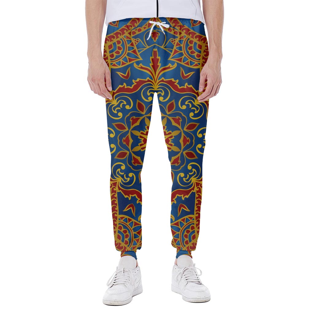 Bohemian Indian Mandala Pattern Print Scuba Joggers