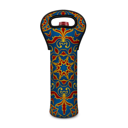 Bohemian Indian Mandala Pattern Print Single Neoprene Wine Tote