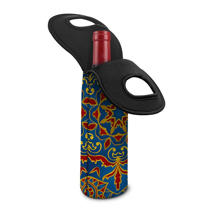 Bohemian Indian Mandala Pattern Print Single Neoprene Wine Tote