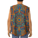 Bohemian Indian Mandala Pattern Print Sleeveless Baseball Jersey