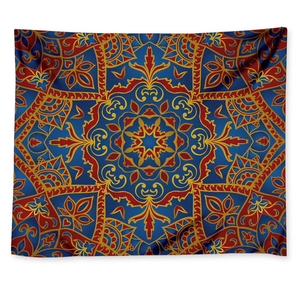 Bohemian Indian Mandala Pattern Print Tapestry