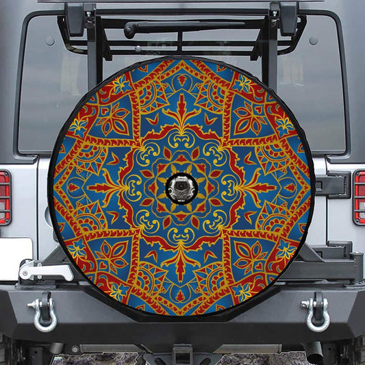Bohemian Indian Mandala Pattern Print Tire Cover With Camera Hole