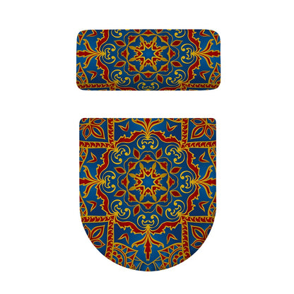 Bohemian Indian Mandala Pattern Print Toilet Lid And Tank Cover Set