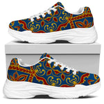 Bohemian Indian Mandala Pattern Print White Chunky Shoes