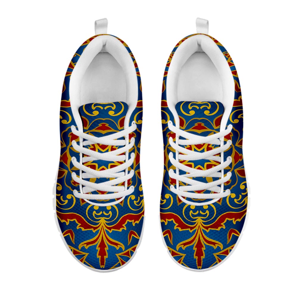 Bohemian Indian Mandala Pattern Print White Running Shoes