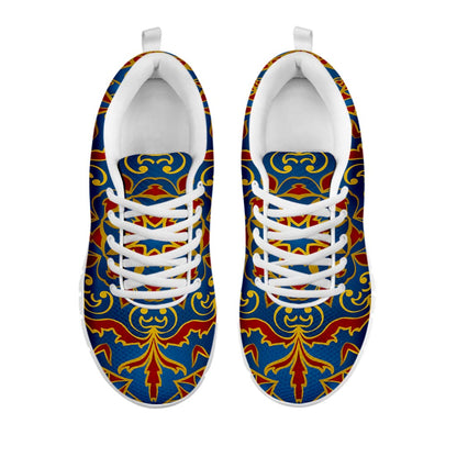 Bohemian Indian Mandala Pattern Print White Running Shoes