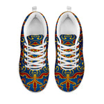 Bohemian Indian Mandala Pattern Print White Running Shoes