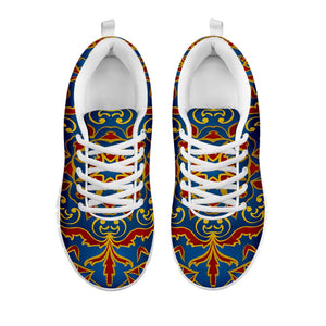 Bohemian Indian Mandala Pattern Print White Running Shoes