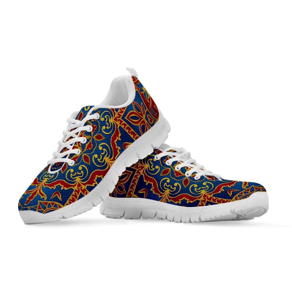 Bohemian Indian Mandala Pattern Print White Running Shoes