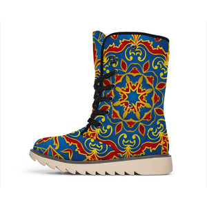 Bohemian Indian Mandala Pattern Print Winter Boots