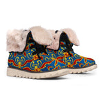 Bohemian Indian Mandala Pattern Print Winter Boots