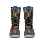 Bohemian Indian Mandala Pattern Print Winter Boots