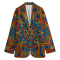 Bohemian Indian Mandala Pattern Print Women's Cotton Blazer
