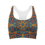 Bohemian Indian Mandala Pattern Print Women's Sports Bra