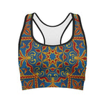 Bohemian Indian Mandala Pattern Print Women's Sports Bra