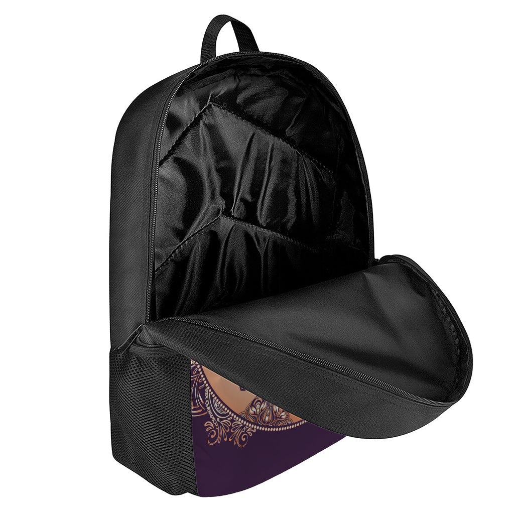 Bohemian Moon And Sun Print 17 Inch Backpack