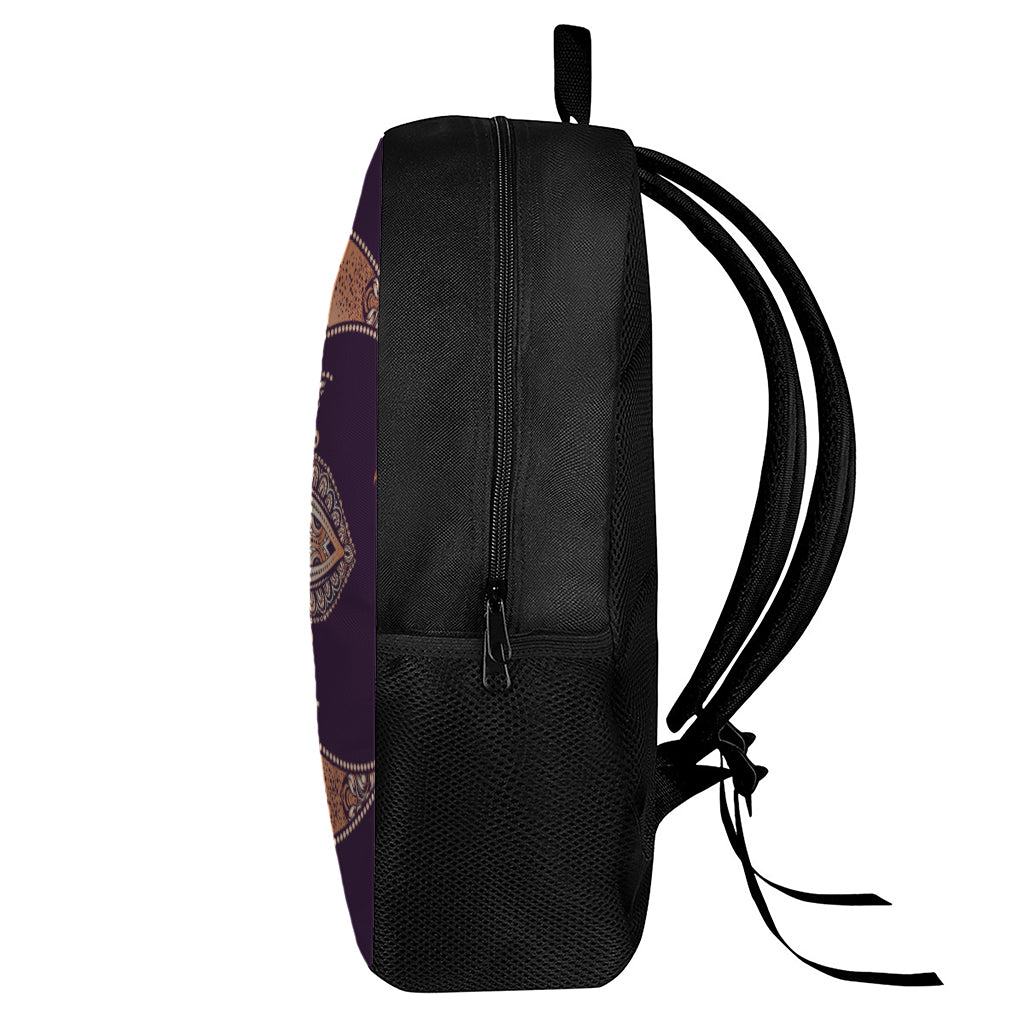 Bohemian Moon And Sun Print 17 Inch Backpack