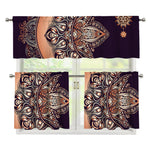 Bohemian Moon And Sun Print 3 Piece Kitchen Curtains