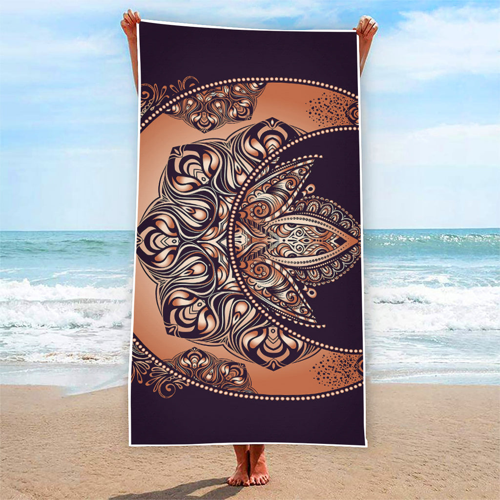 Bohemian Moon And Sun Print Beach Towel