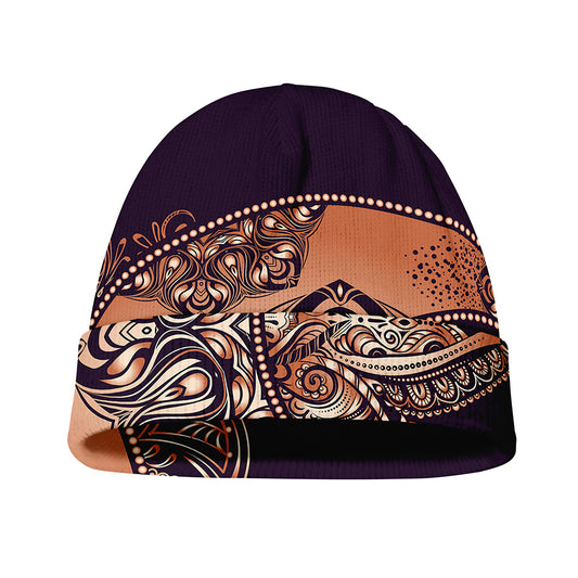 Bohemian Moon And Sun Print Beanie